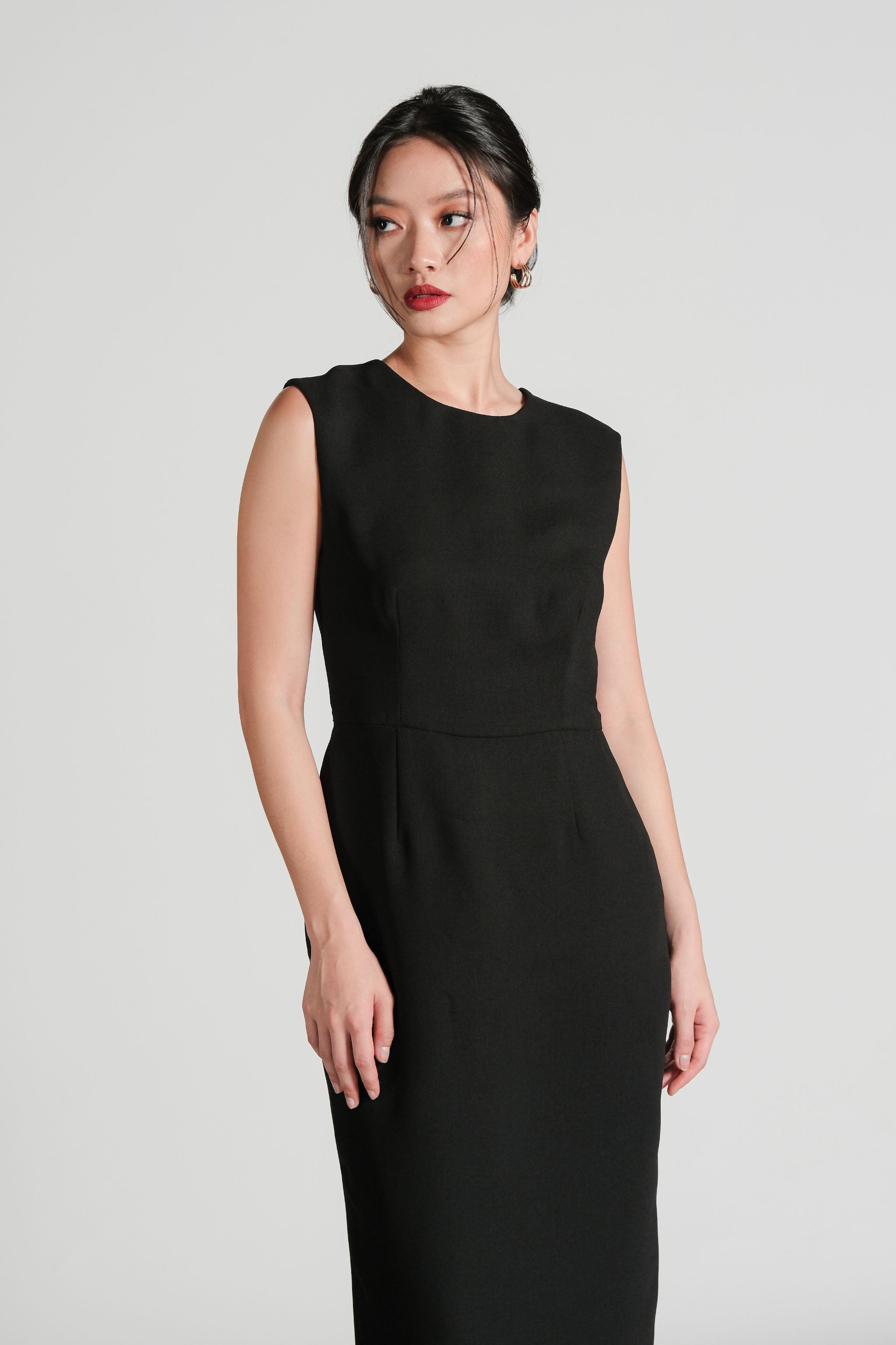 Sheer Back Dress - Black