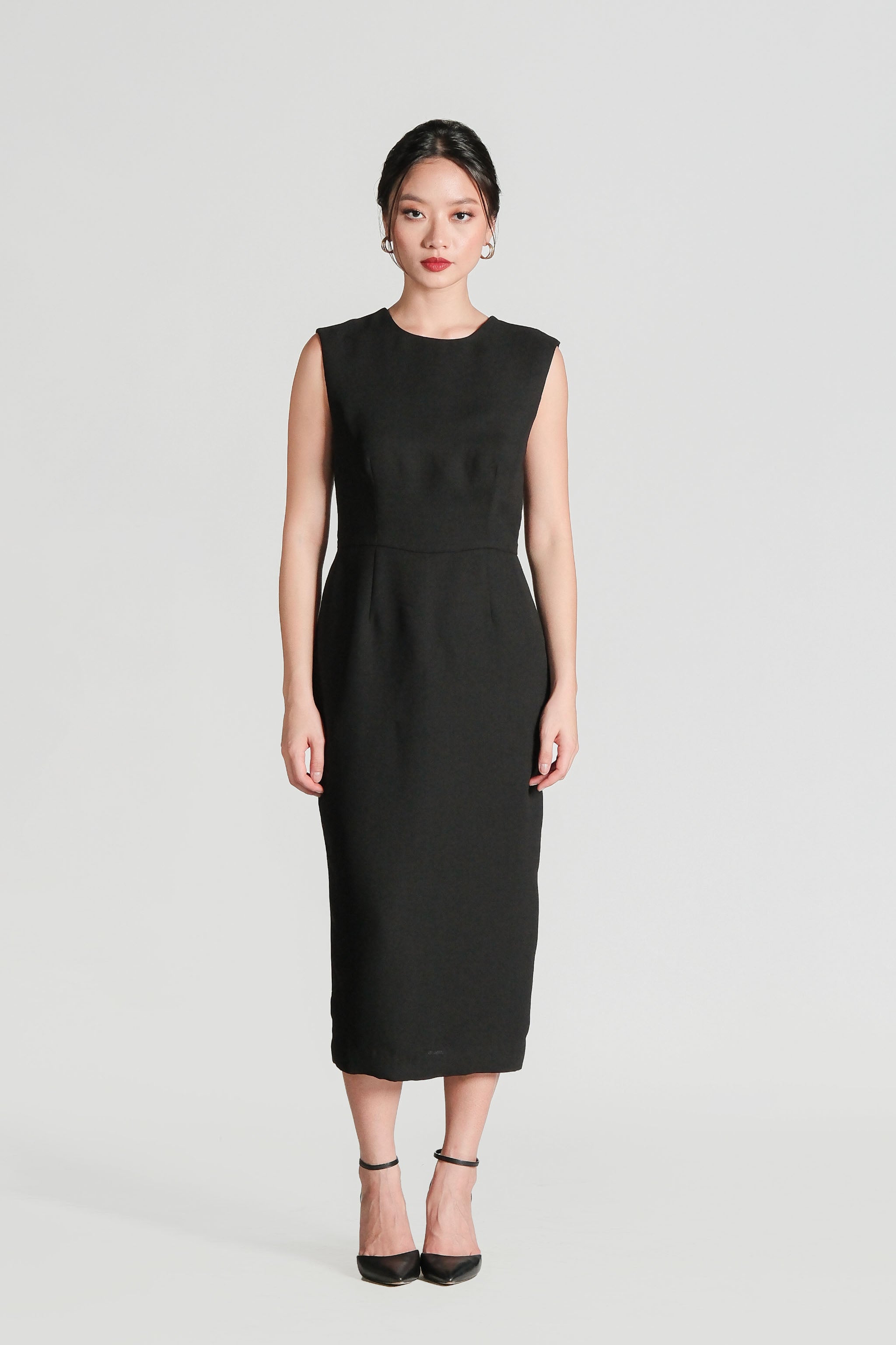 Sheer Back Dress - Black