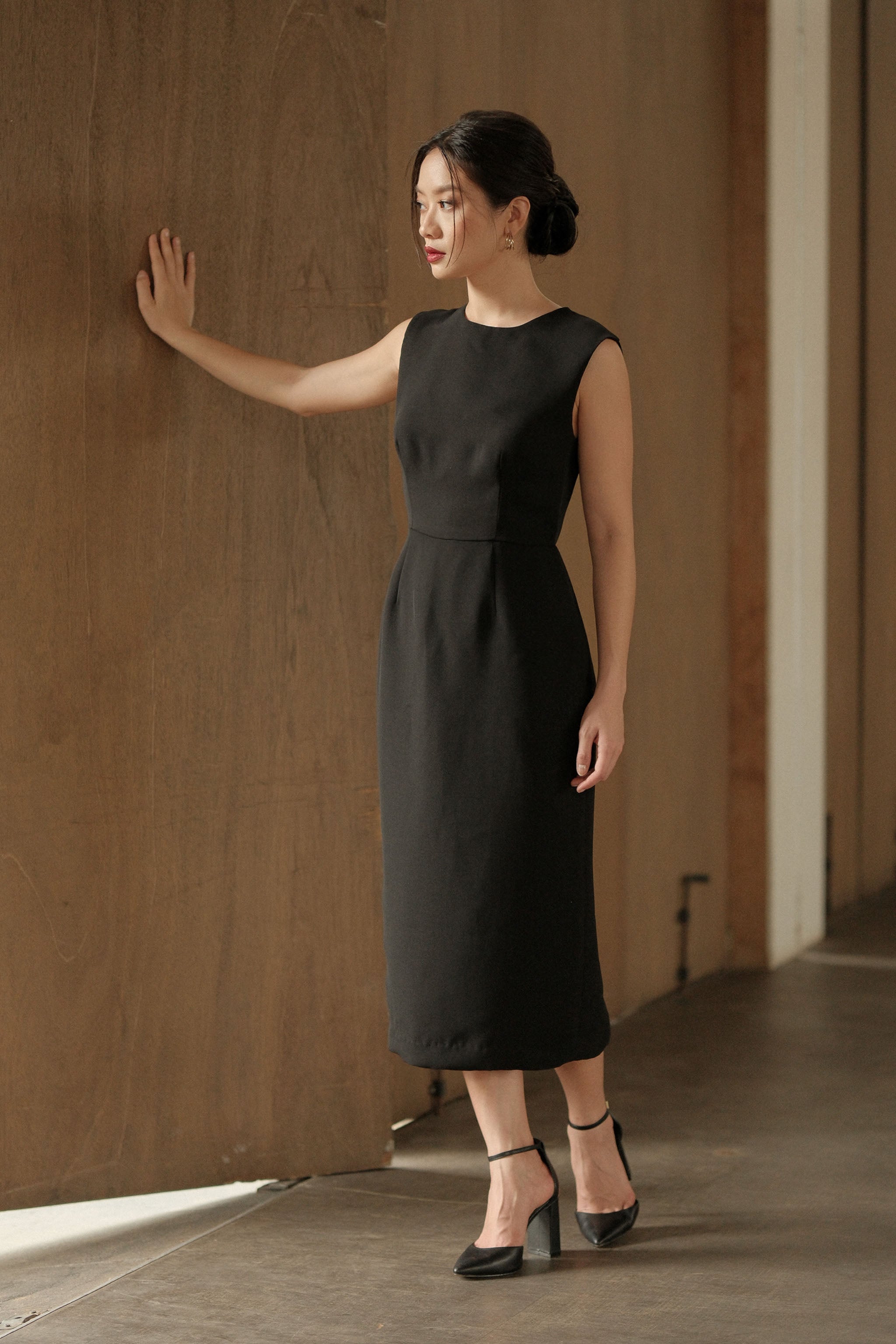 Sheer Back Dress - Black