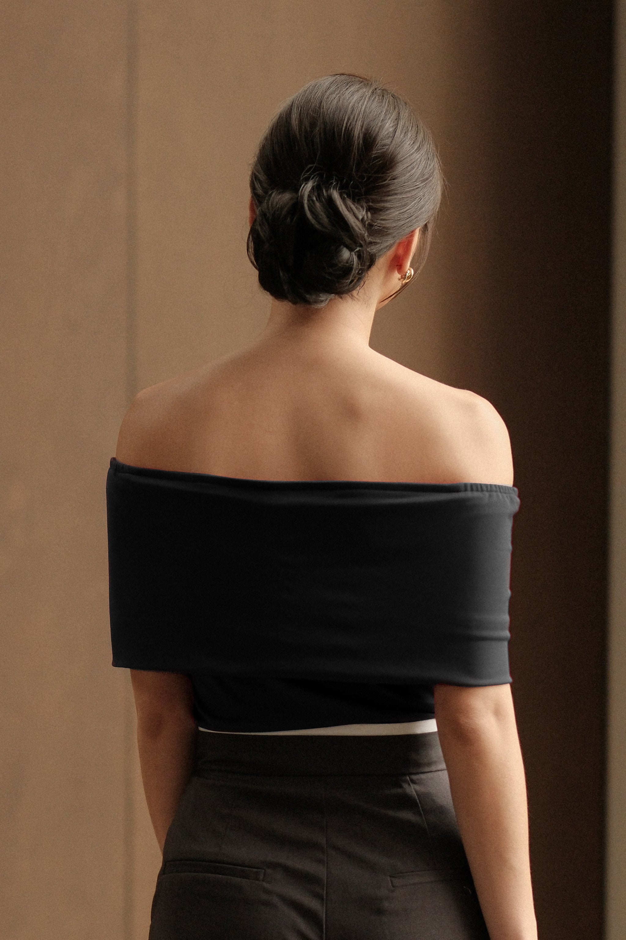 Convertible Off-Shoulder Top - Black