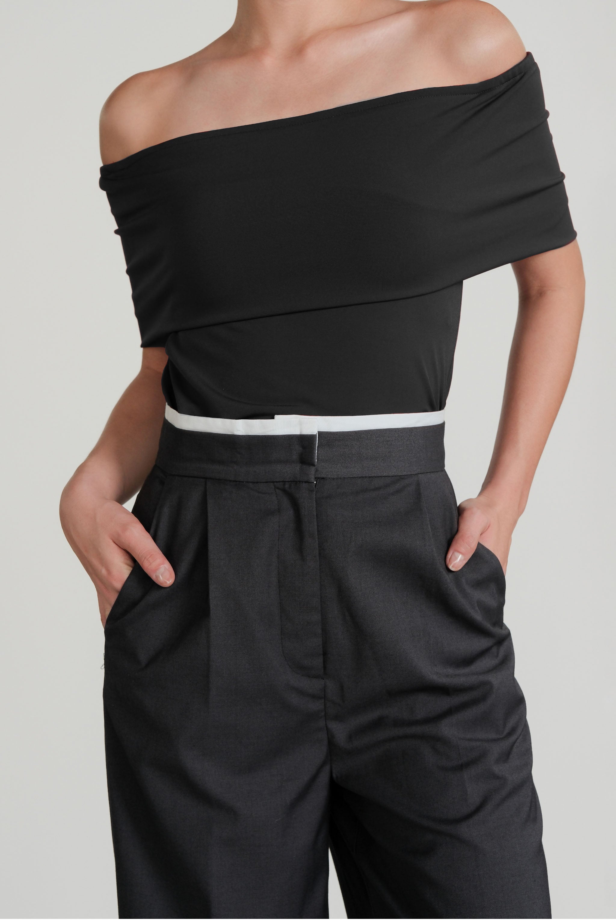 Convertible Off-Shoulder Top - Black