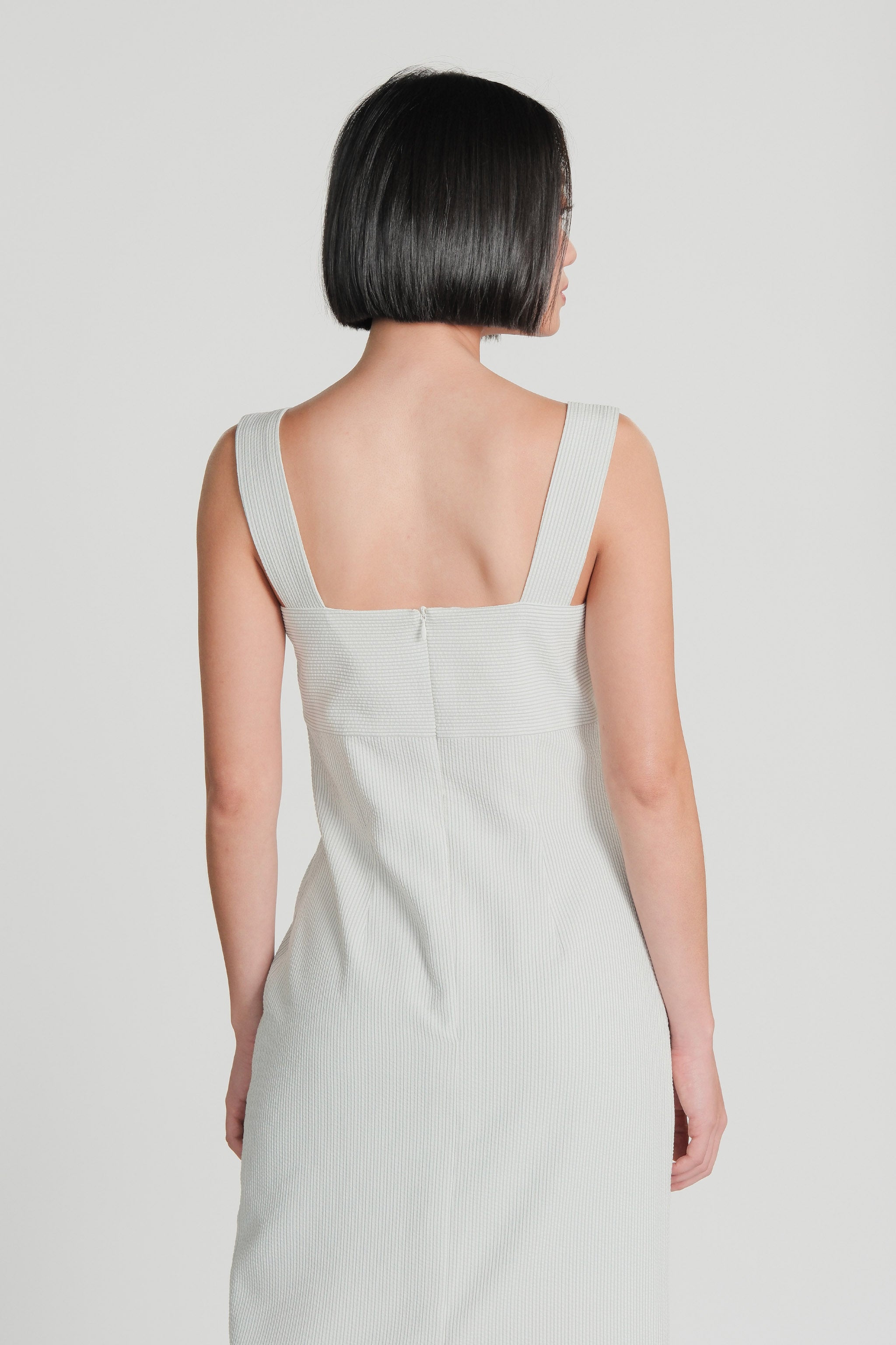 Textured Striped Dress – Sage